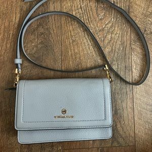 Michael Kors Jet Set Charm Small Phone Crossbody- Pale Blue